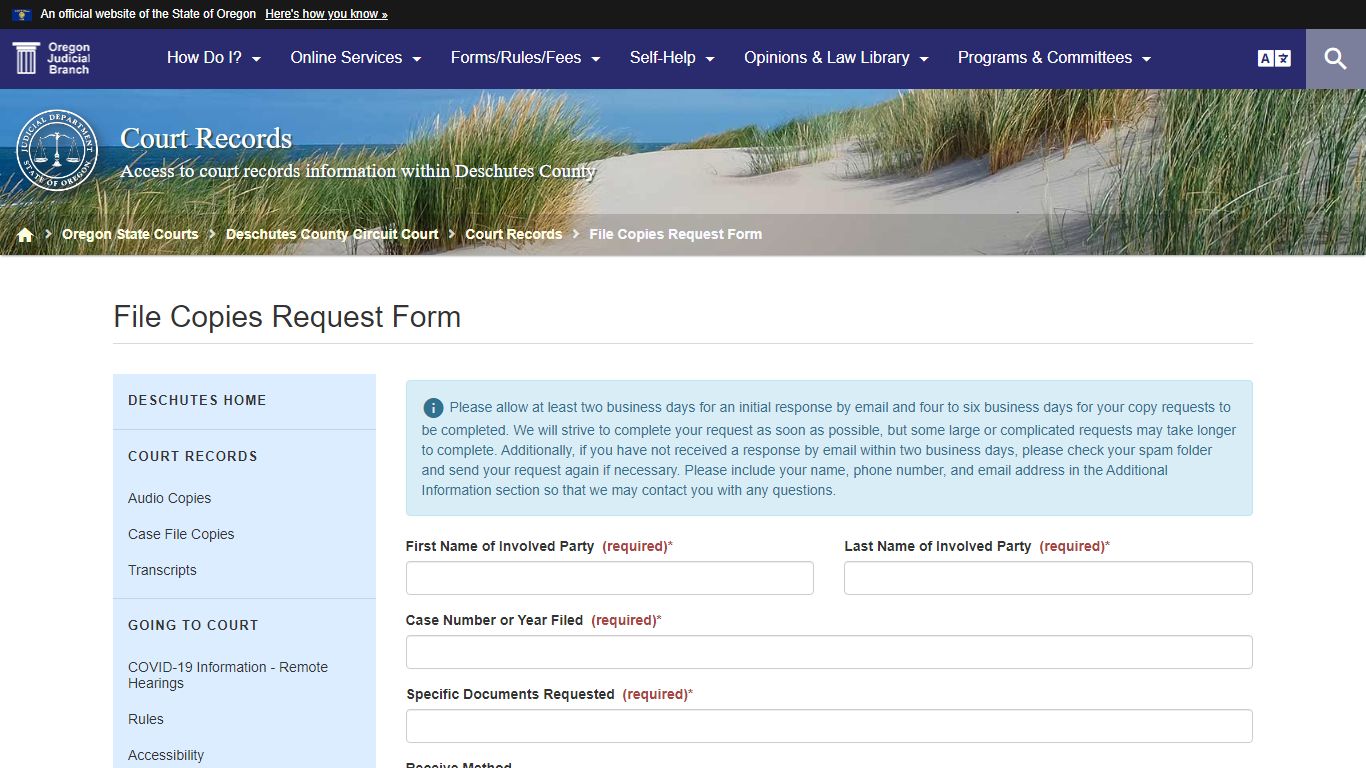 Oregon Judicial Department : File Copies Request Form : Court Records ...